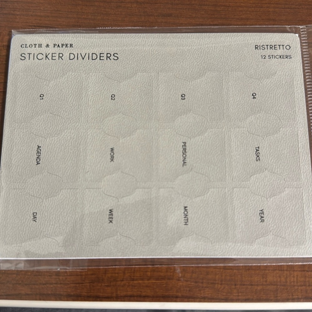 🏷️ NWT Cloth & Paper Sticker Dividers | Ristretto